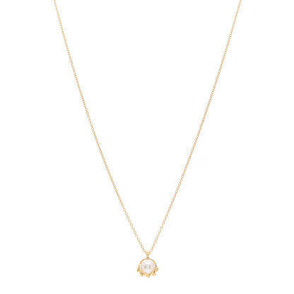 Tiffany 18K Yellow Gold Pearl Paloma Picasso Olive Leaf Pendant Necklace 1 of 6