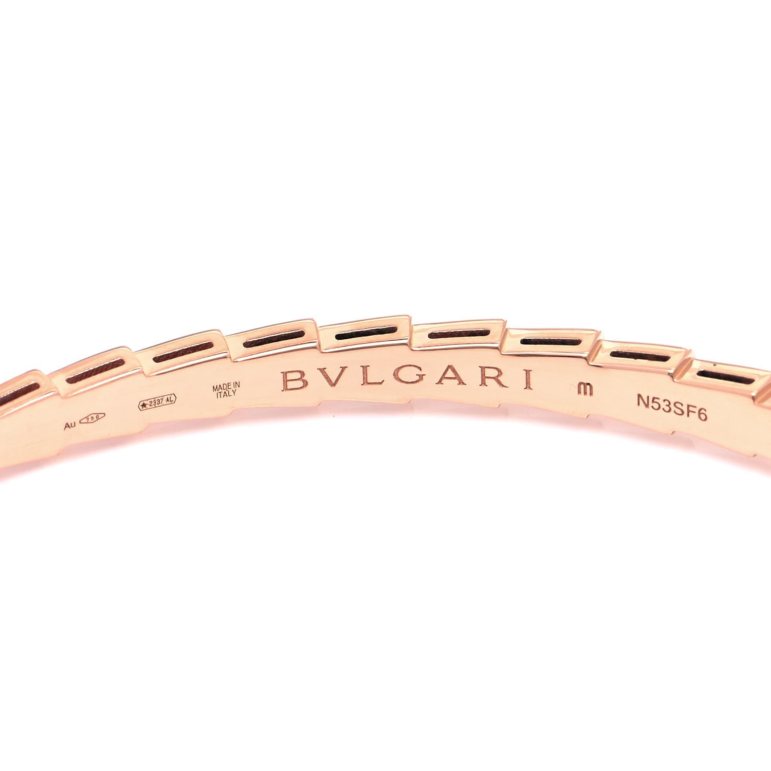 Bulgari 18K Rose Gold Diamond Serpenti Viper Bangle Bracelet M 4 of 5