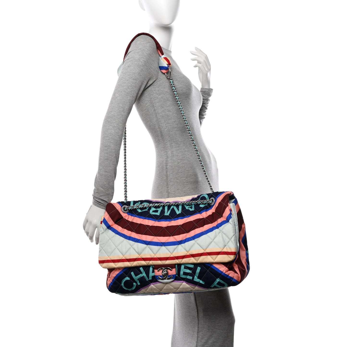 Fabric Quilted Printed XXL Flap Multicolor