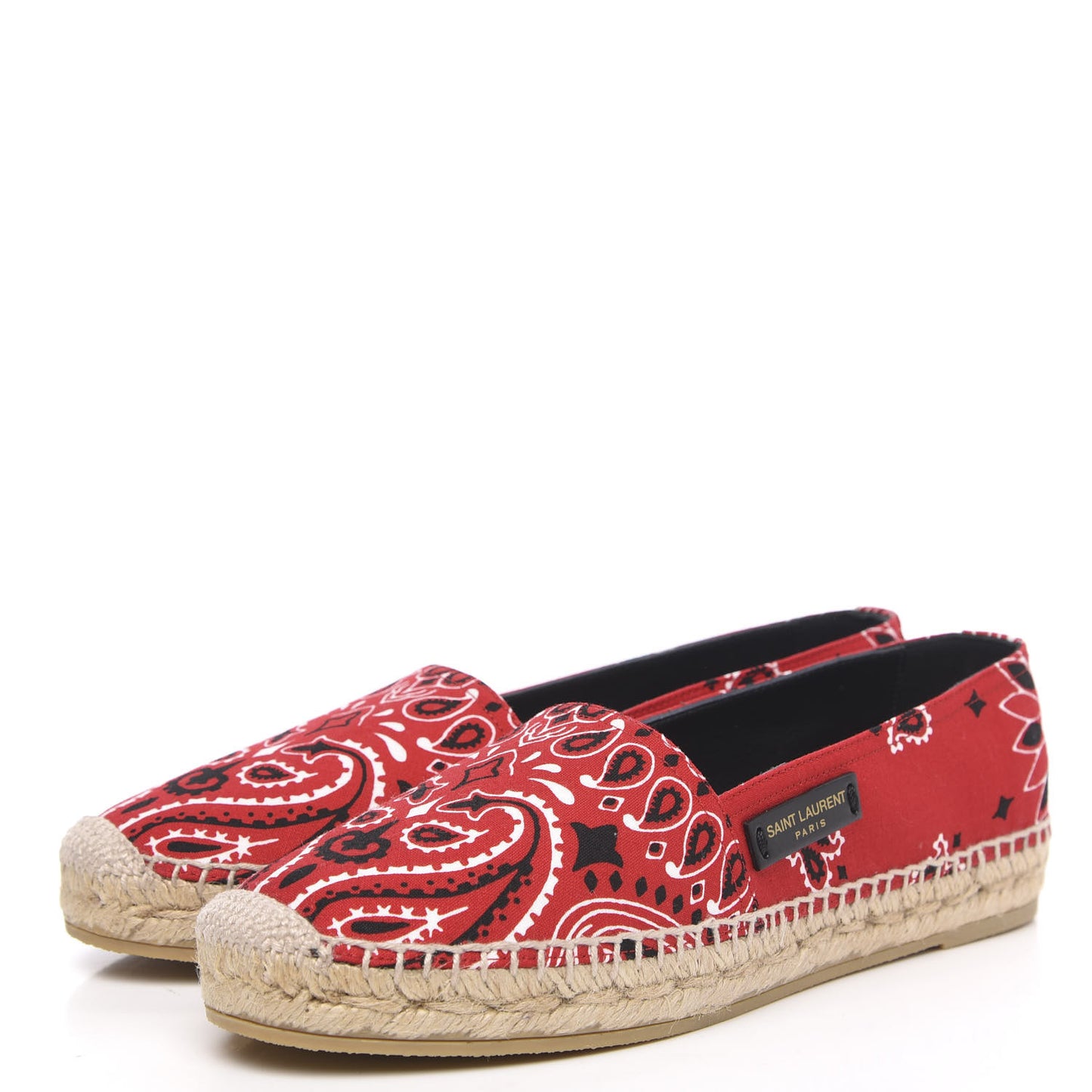 Bandana Print Canvas Espadrilles 37.5 Red