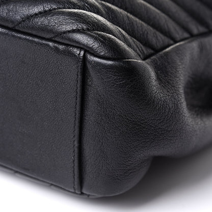 Saint Laurent Sheepskin Matelasse Chevron Monogram Monochrome Large College Satchel Black 8 of 8