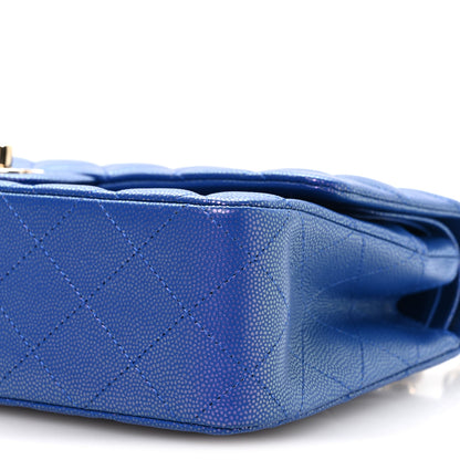 Chanel Iridescent Caviar Quilted Medium Double Flap Blue 10 of 10
