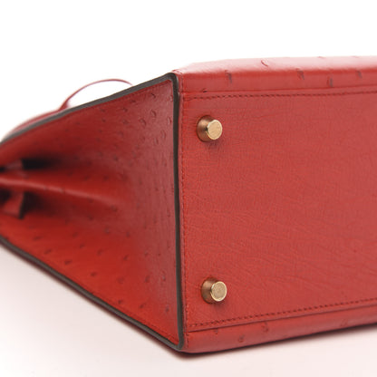 Hermes Ostrich Kelly Sellier 32 Rouge Vif 8 of 12