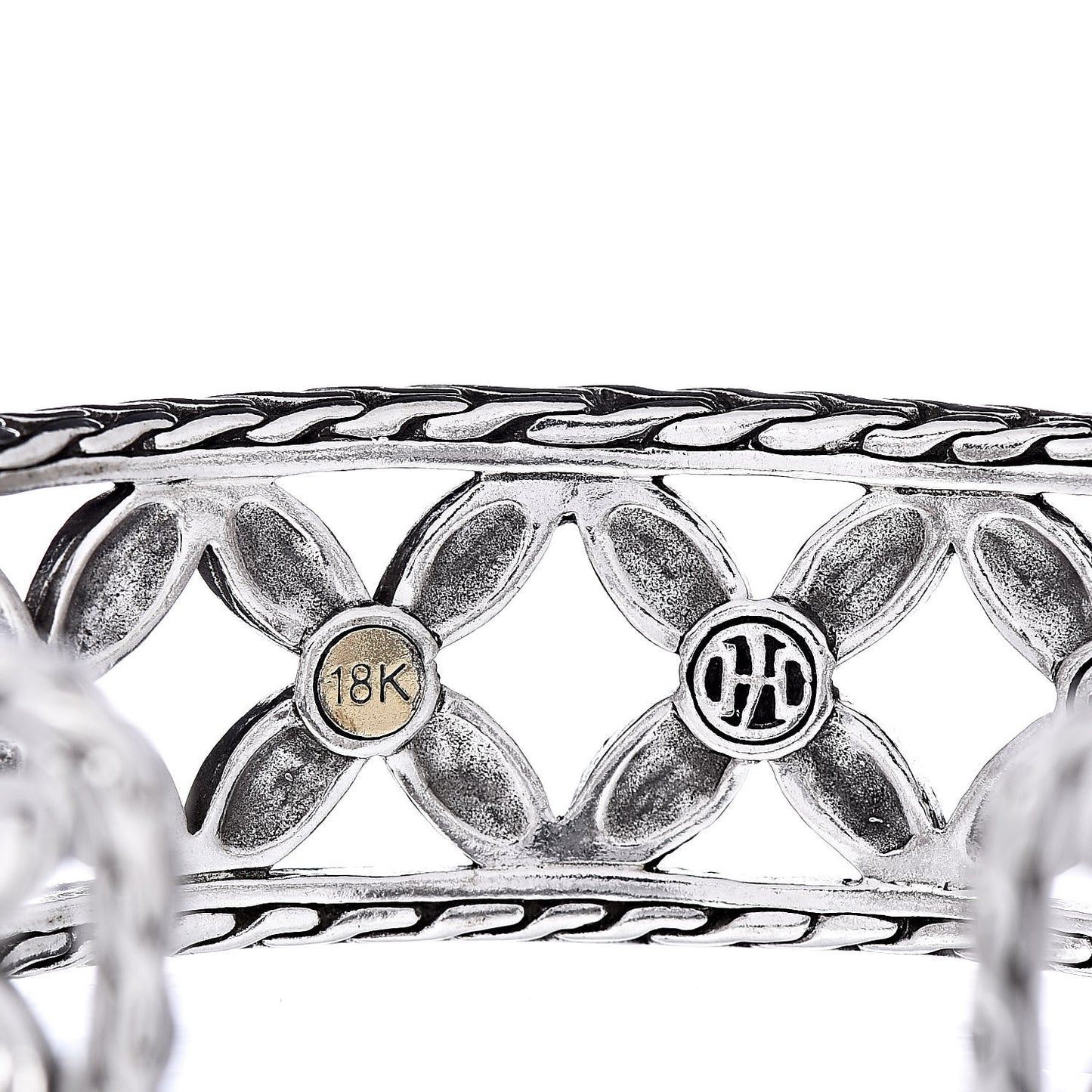 Sterling Silver 18K Yellow Gold Kawung Cuff Bracelet