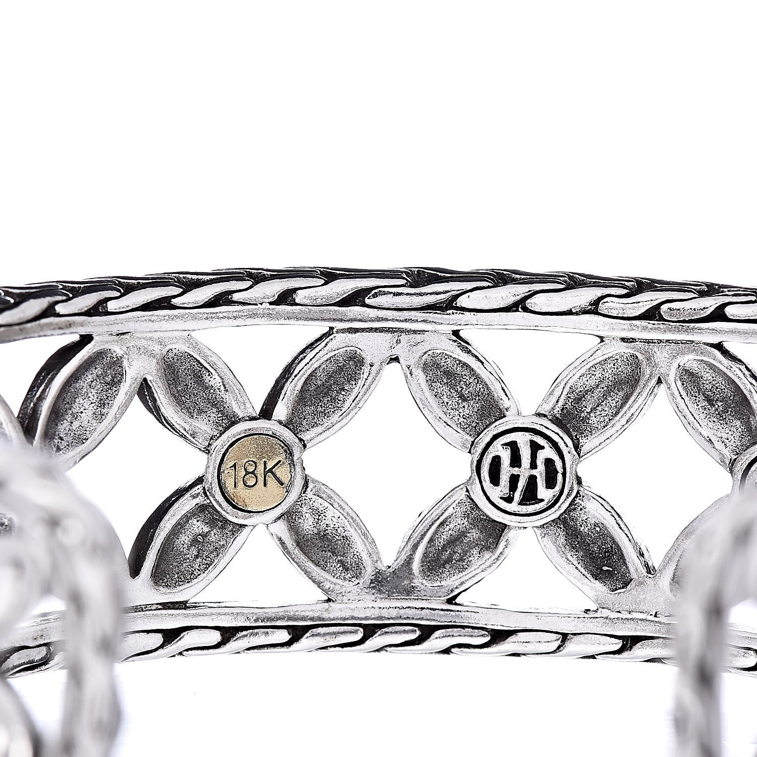 John Hardy Sterling Silver 18K Yellow Gold Kawung Cuff Bracelet 4 of 5