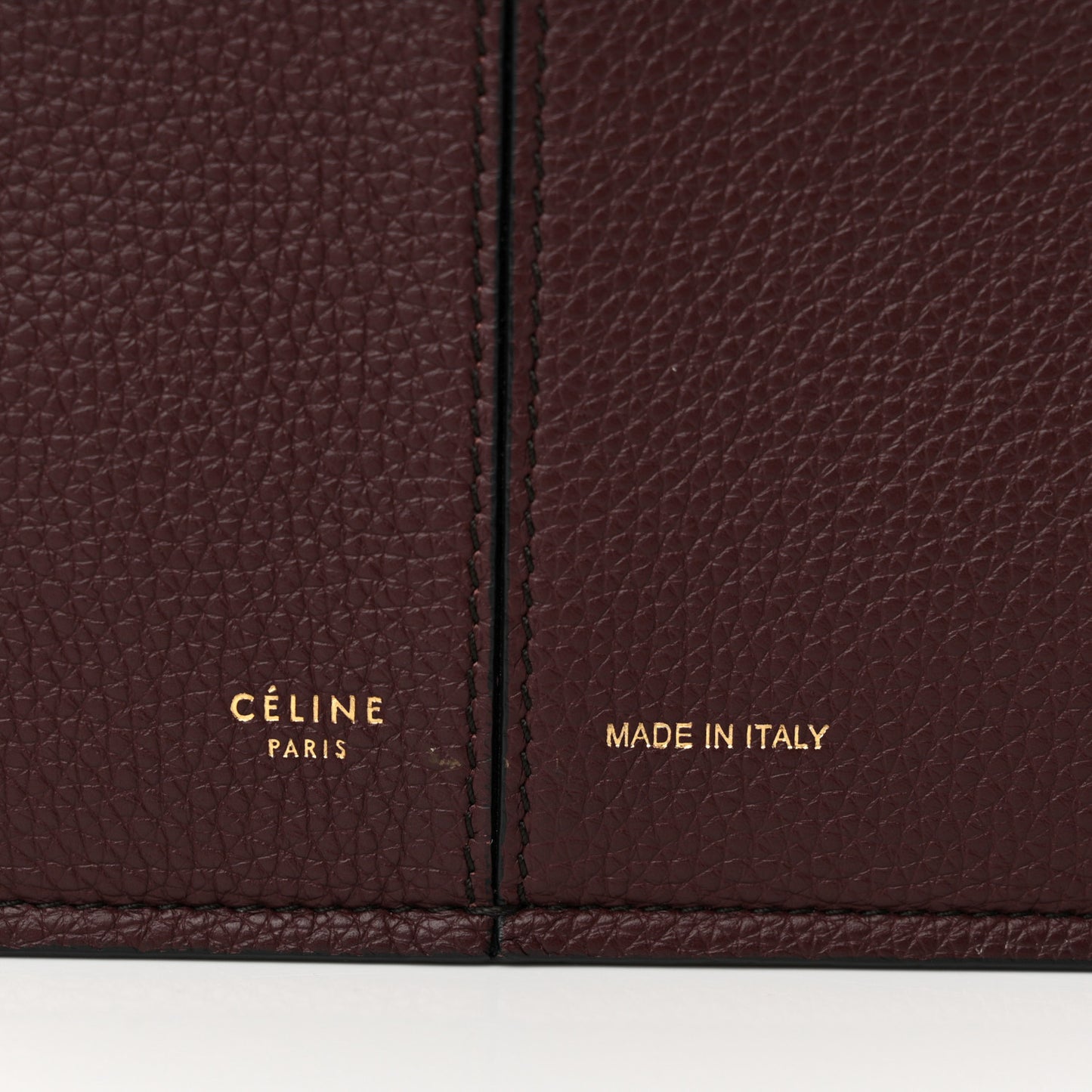 Baby Grained Calfskin Small Tri-Fold Bag Burgundy