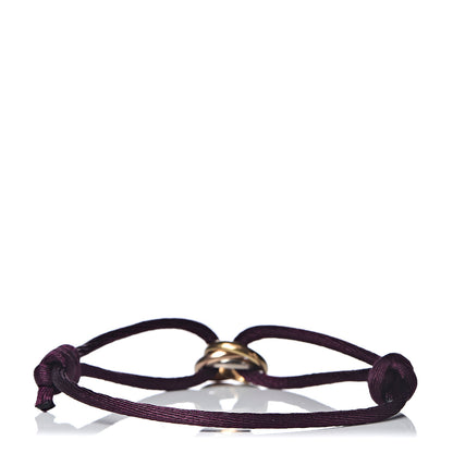 Cartier 18K Pink Yellow White Gold Trinity Adjustable Cord Bracelet Purple 3 of 6