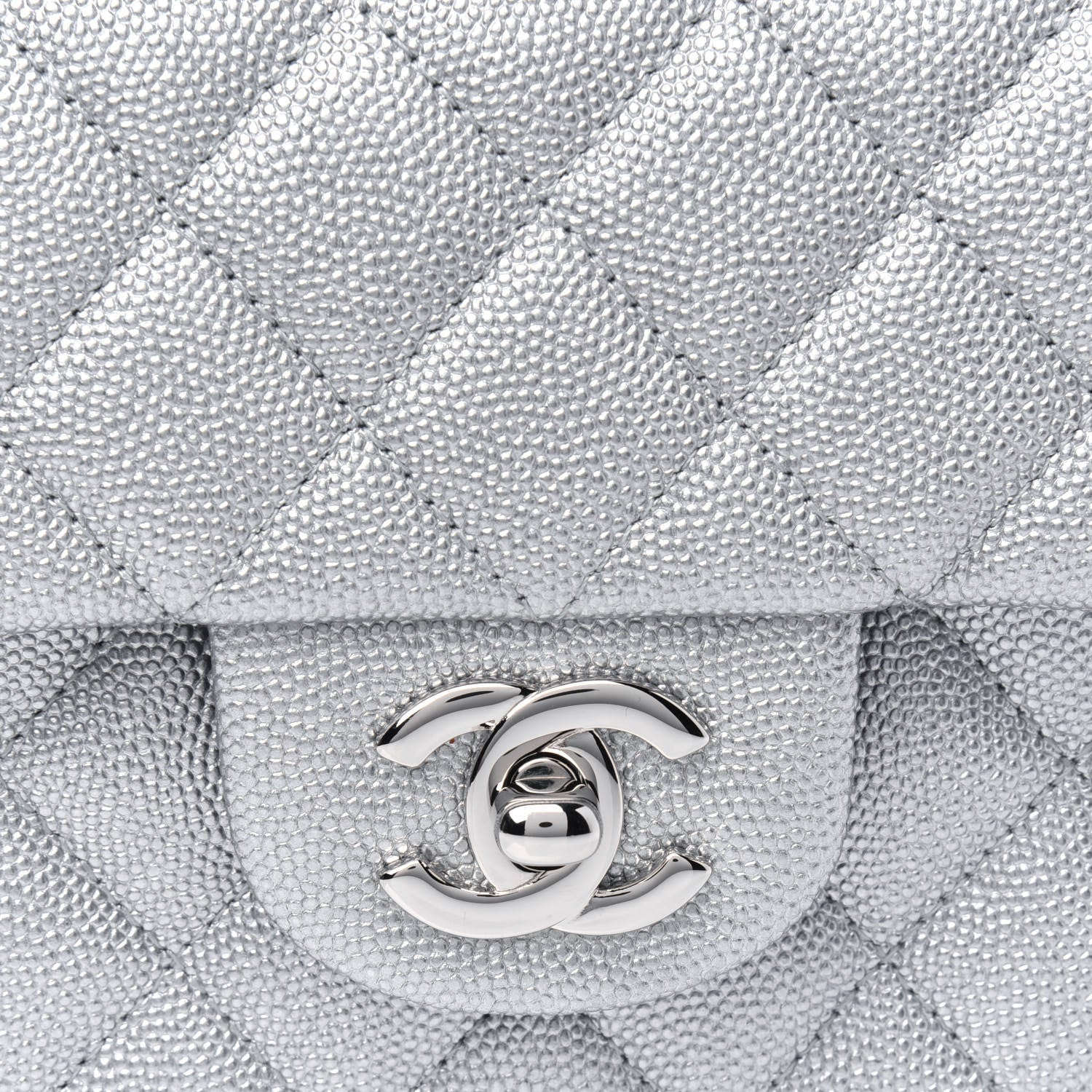 Chanel Metallic Caviar Quilted Mini Top Handle Rectangular Flap Silver 11 of 12