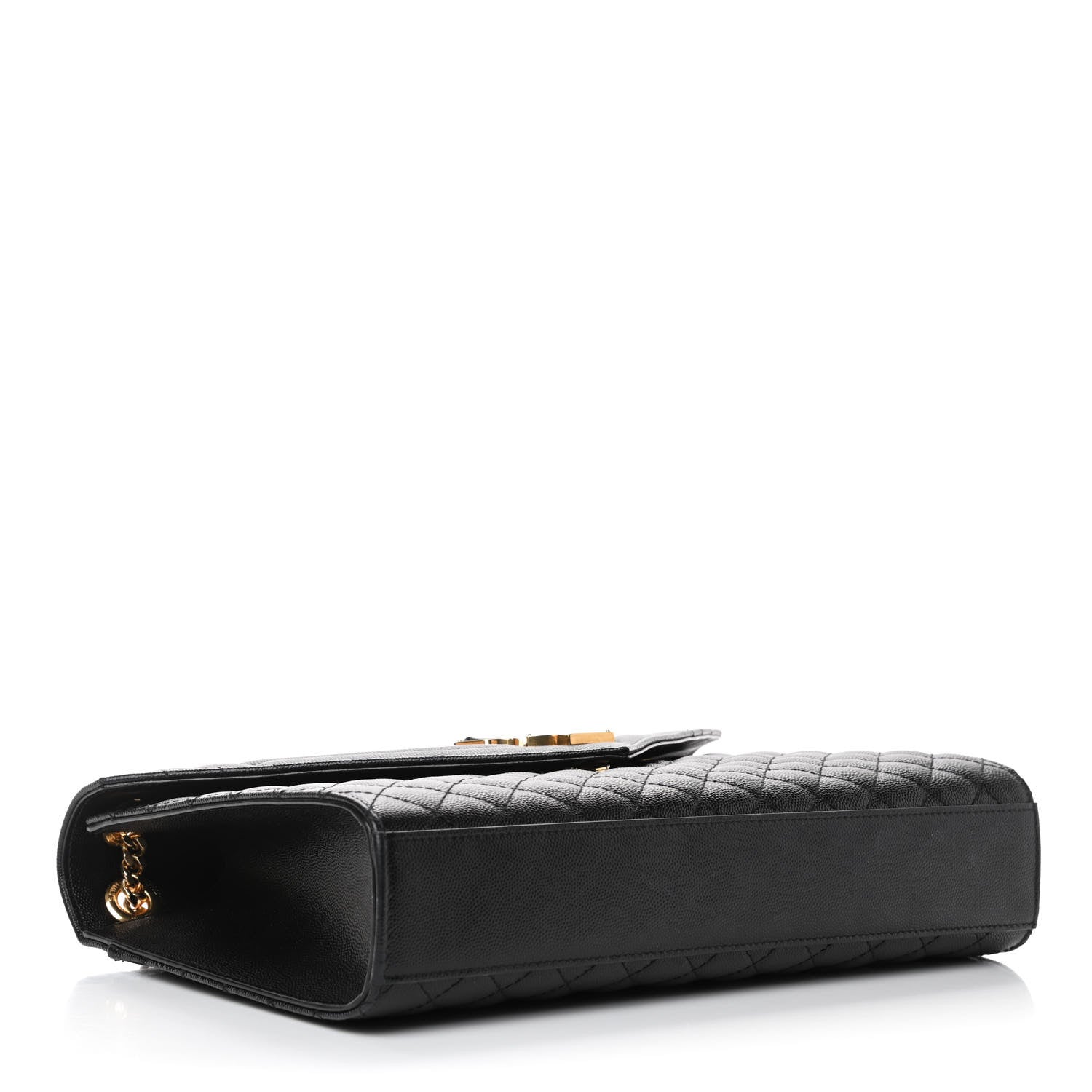 Saint Laurent Grain De Poudre Textured Mixed Matelasse Large Triquilt Monogram Satchel Black 3 of 4