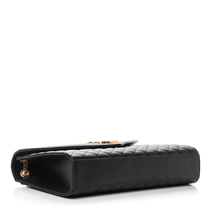 Saint Laurent Grain De Poudre Textured Mixed Matelasse Large Triquilt Monogram Satchel Black 3 of 4
