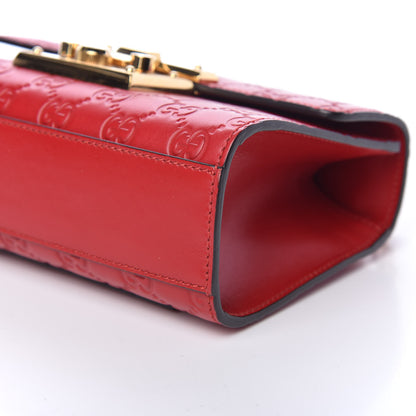 Gucci Guccissima Small Padlock Shoulder Bag Hibiscus Red 9 of 9