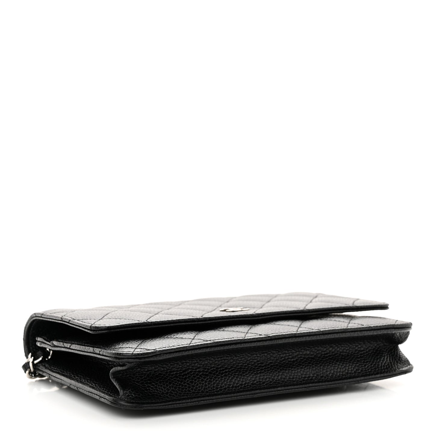 Caviar Quilted Wallet on Chain WOC Black