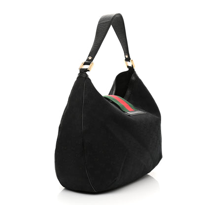 Gucci Monogram Large New Ladies Web Hobo Black 3 of 13