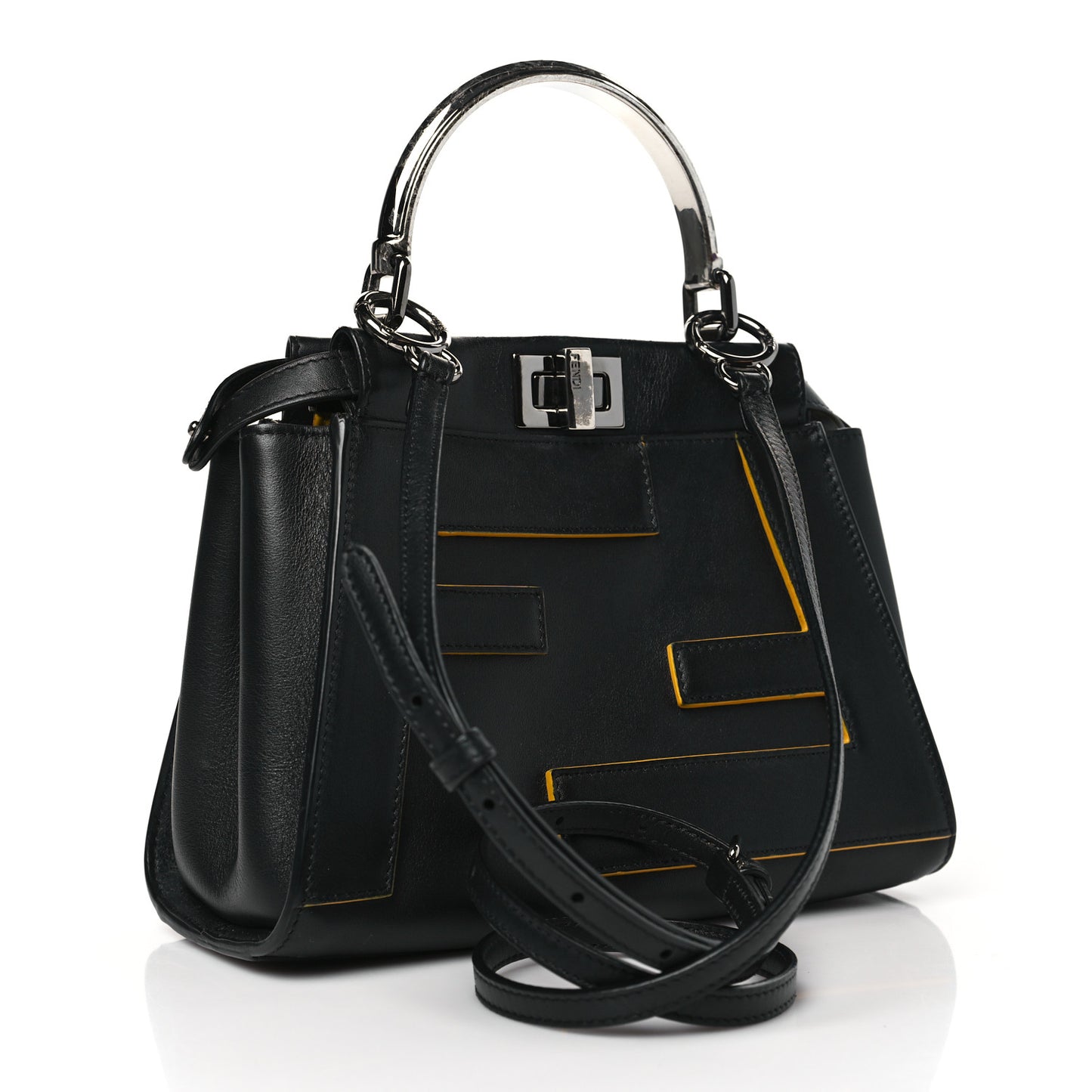 Nappa FF Mini Peekaboo Iconic Satchel Black Sunflower