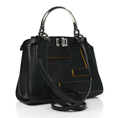 Fendi Nappa FF Mini Peekaboo Iconic Satchel Black Sunflower 3 of 14