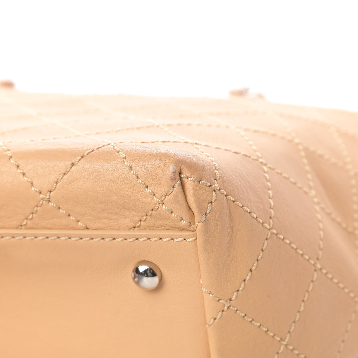 Chanel Calfskin Stitched Medium Shopping Tote Beige 11 of 16