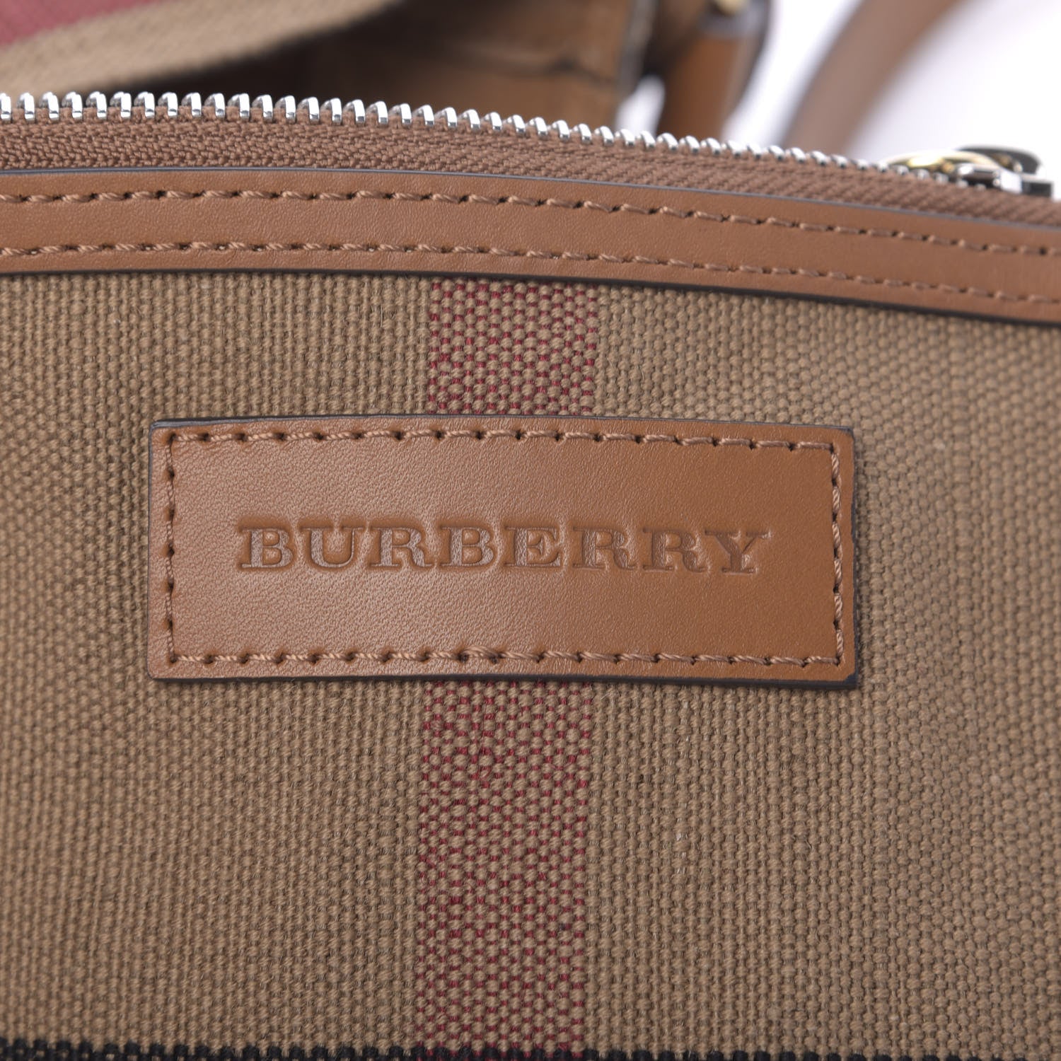 Burberry Canvas Mega Check Mini Ashby Tassel Crossbody Saddle Brown 9 of 12