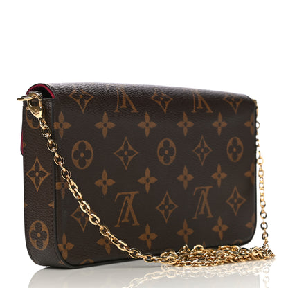 Louis Vuitton Monogram Pochette Felicie Chain Wallet Fuchsia 4 of 14