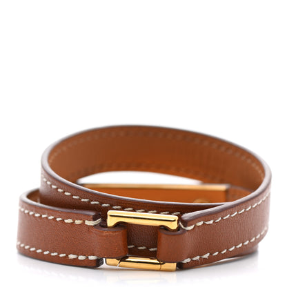 Hermes Barenia Rivale Double Tour Bracelet XS Fauve 3 of 7