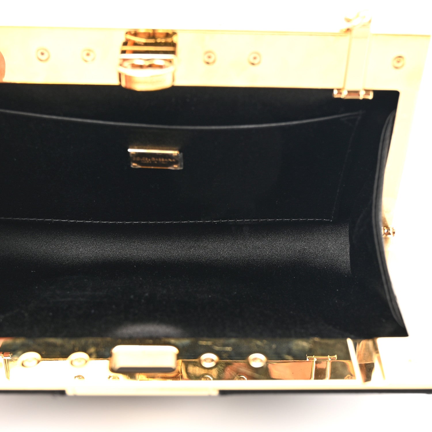 Dolce & Gabbana Satin Small Marlene Chain Clutch Black 5 of 9