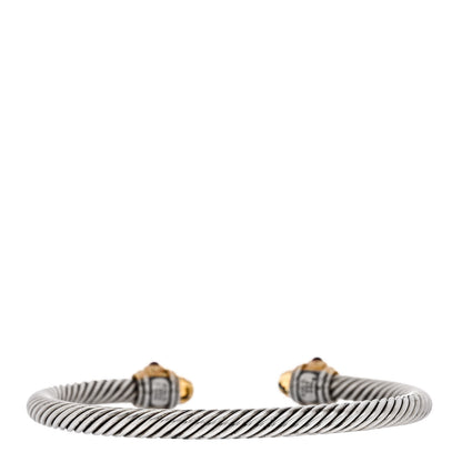David Yurman Sterling Silver 14K Yellow Gold Citrine Amethyst Rhodolite Garnet 5mm Cable Renaissance Bracelet 2 of 4
