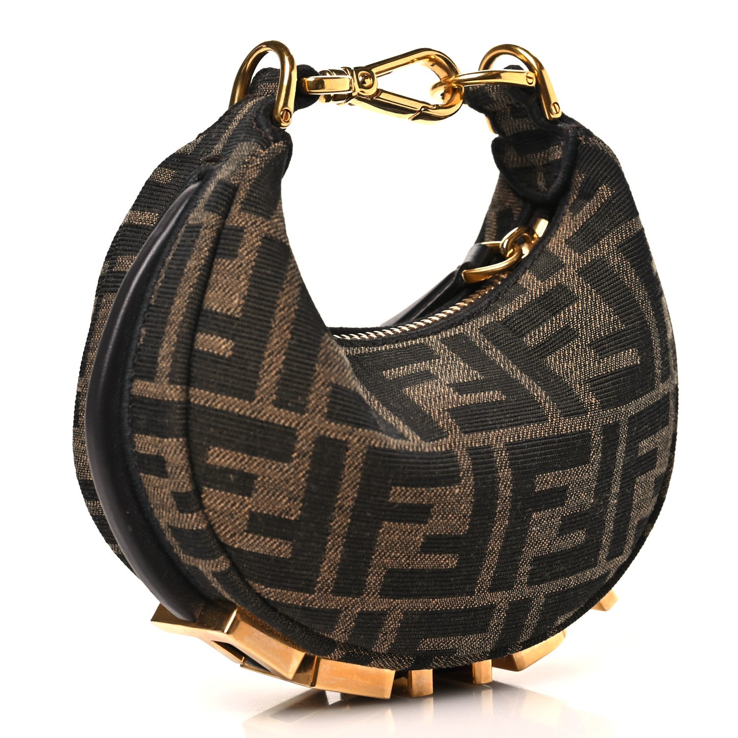 Fabric Jacquard FF 1974 Nano Fendigraphy Hobo Charm Tobacco Moro