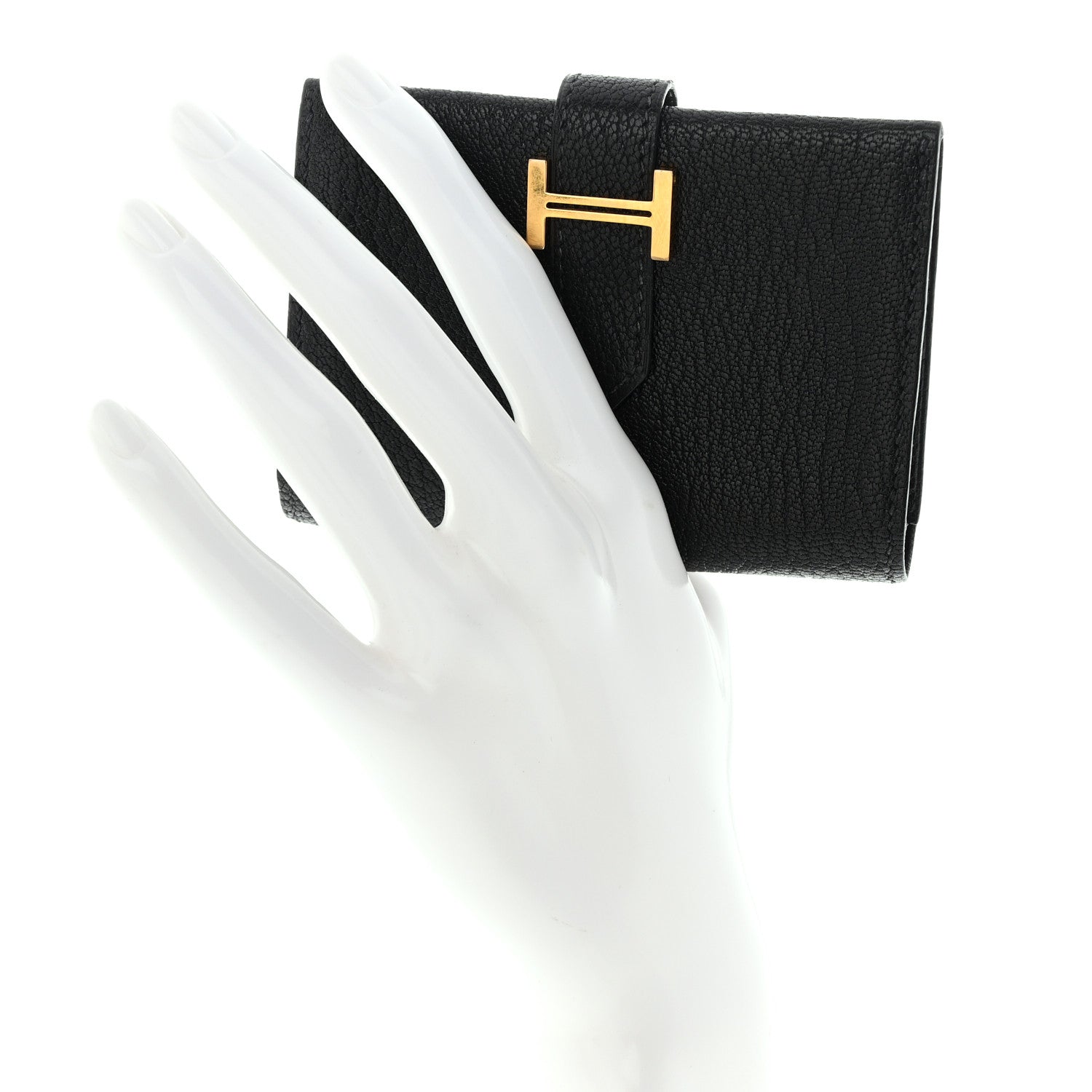 Hermes Chevre Mysore Bearn Card Holder Wallet Black 2 of 8