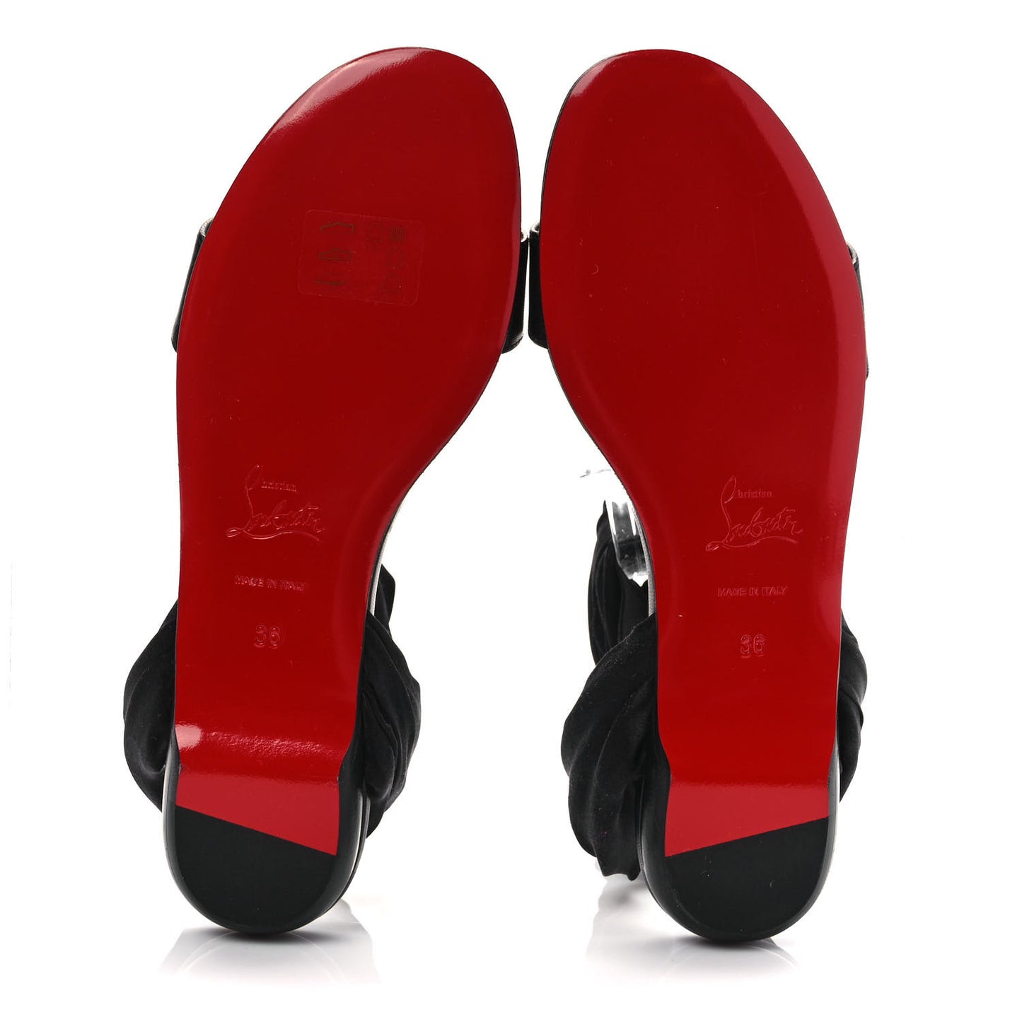 Calfskin Satin Douce Du Desert Flat Sandals 36 Black