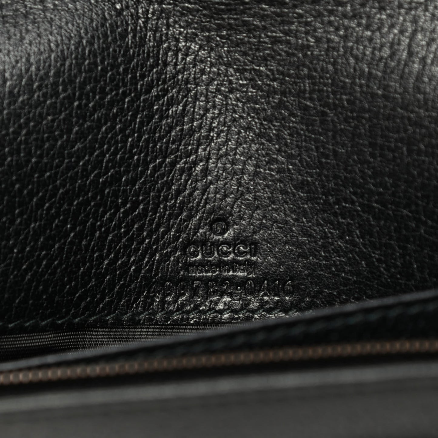 Calfskin Marquise Crystals Mini GG Chain Wallet Black