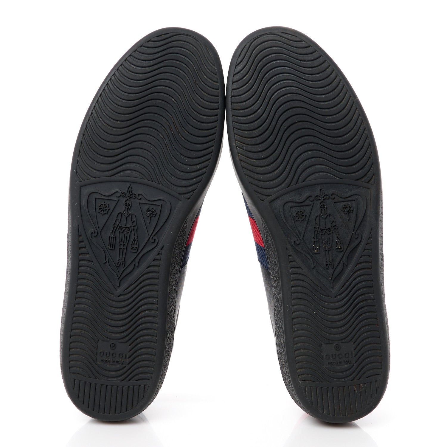 Gucci Miro Soft Calfskin Laminated Ayers Web Bee Embroidered Mens Ace Sneakers 10.5 Black Red Flame Night 5 of 9