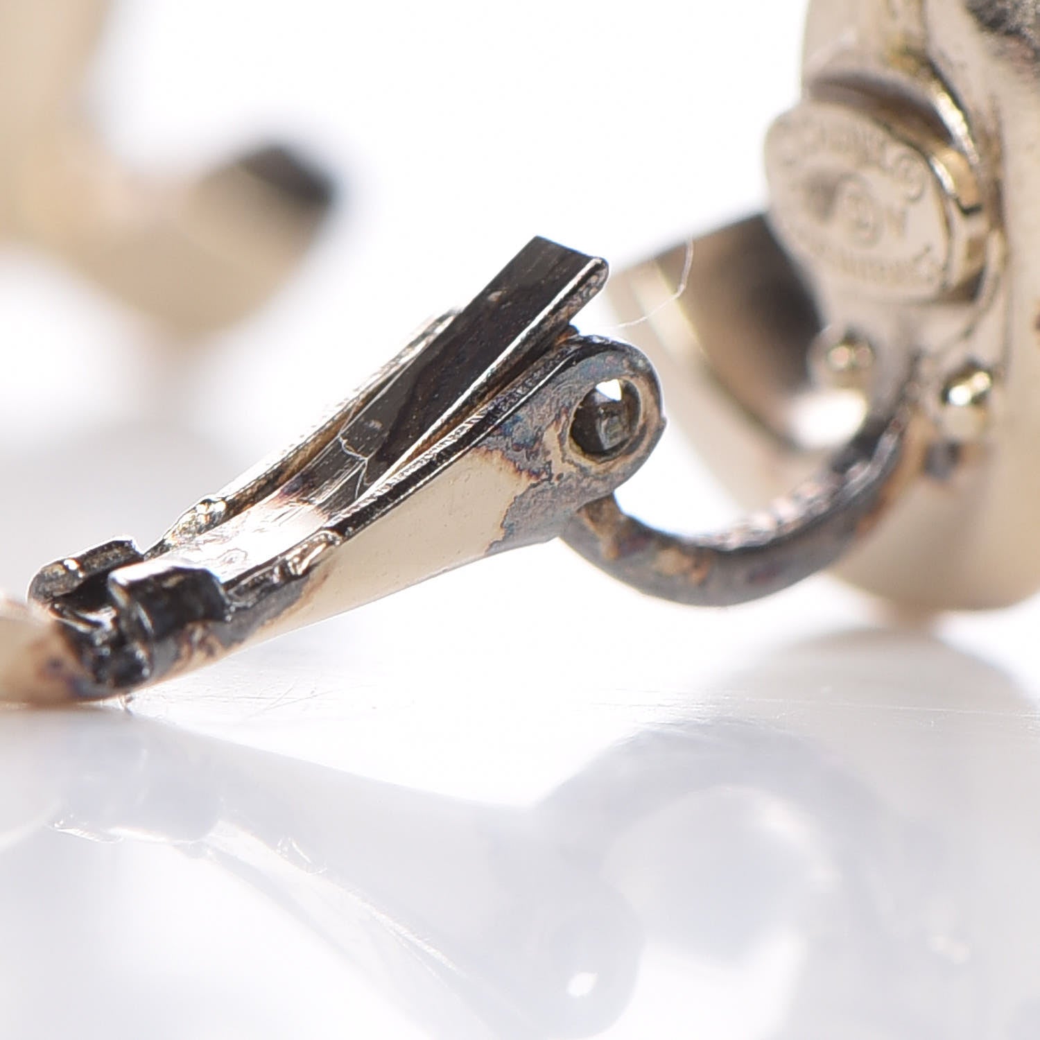 Chanel Crystal Pearl CC Dangle Earrings Gold 4 of 8