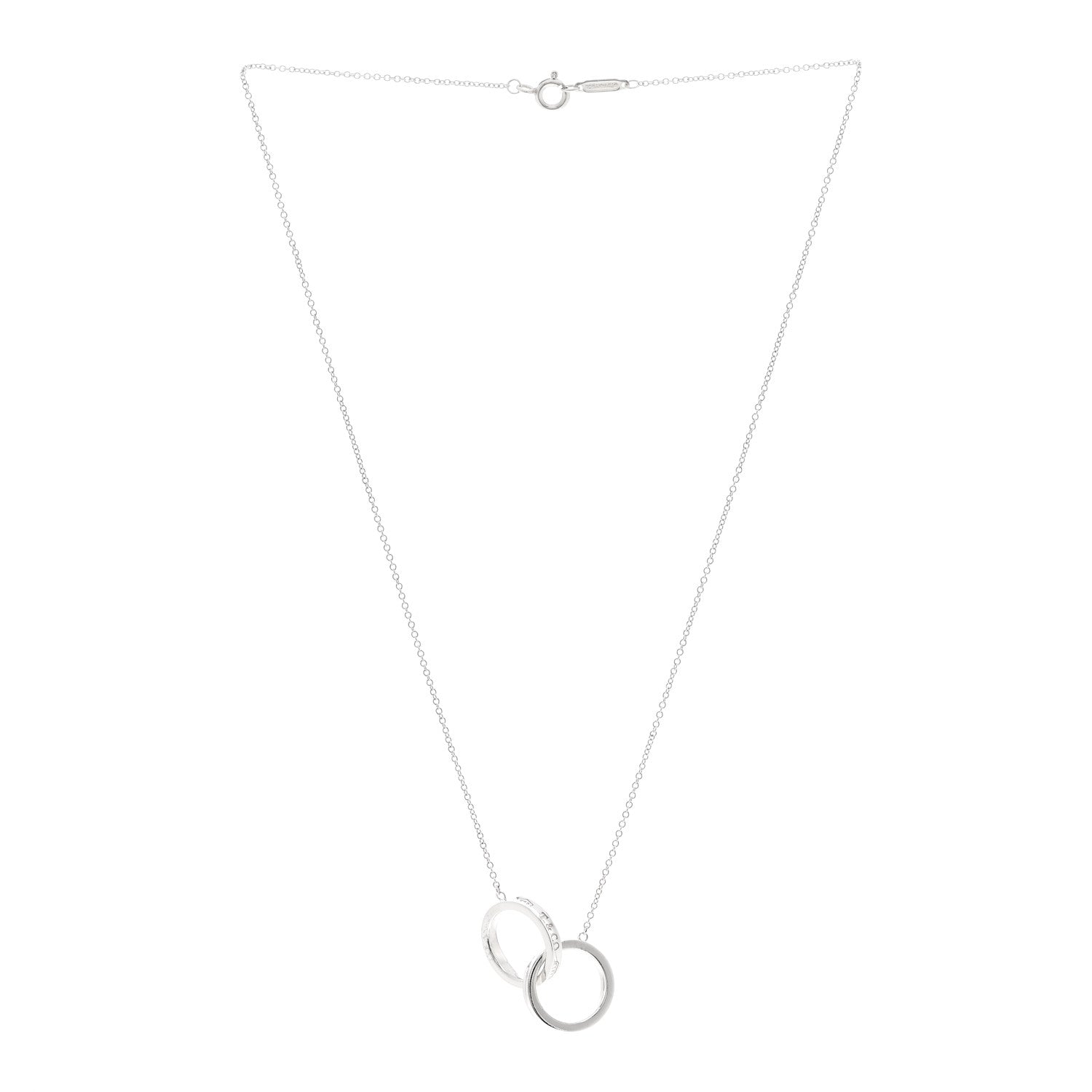 Tiffany Sterling Silver 1837 Interlocking Circles Pendant Necklace 3 of 5