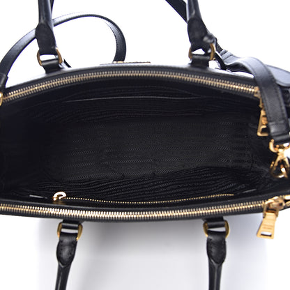 Prada Saffiano Small Galleria Double Zip Tote Black 6 of 11