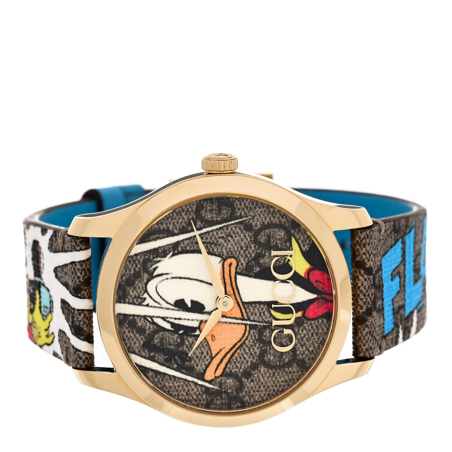 Gucci X DISNEY Stainless Steel Canvas 38mm G-Timeless Donald Duck Quartz Watch 2 of 8