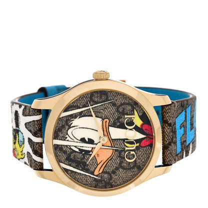 Gucci X DISNEY Stainless Steel Canvas 38mm G-Timeless Donald Duck Quartz Watch 2 of 8