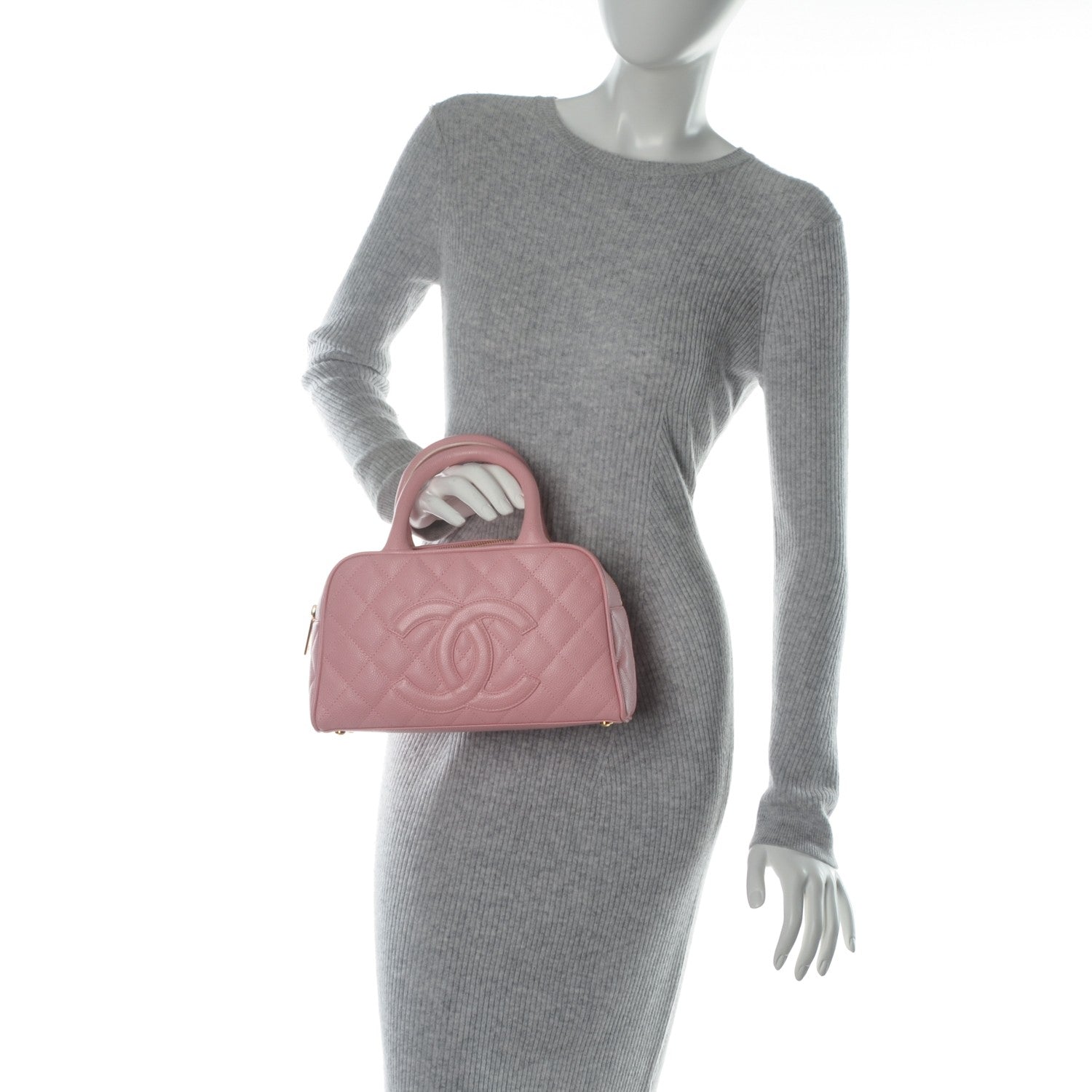 Chanel Caviar Quilted Small Bowler Pink 2 of 7