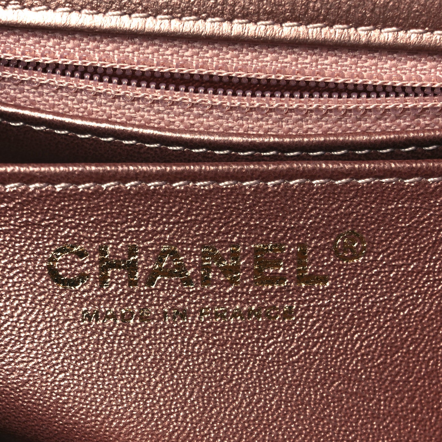 Metallic Grained Calfskin Quilted 2.55 Reissue Mini Flap Copper Pink