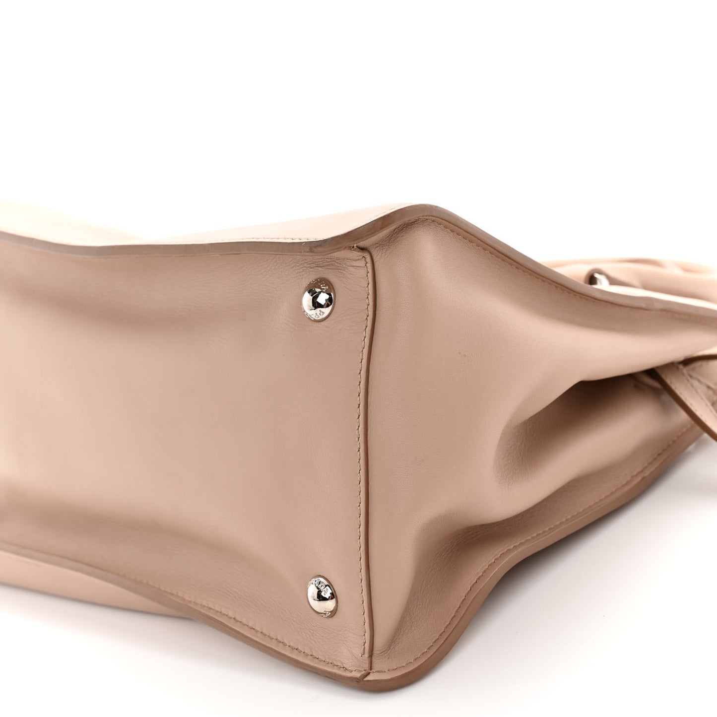 City Calf Small Hand Stitched Galleria Double Zip Tote Cannella