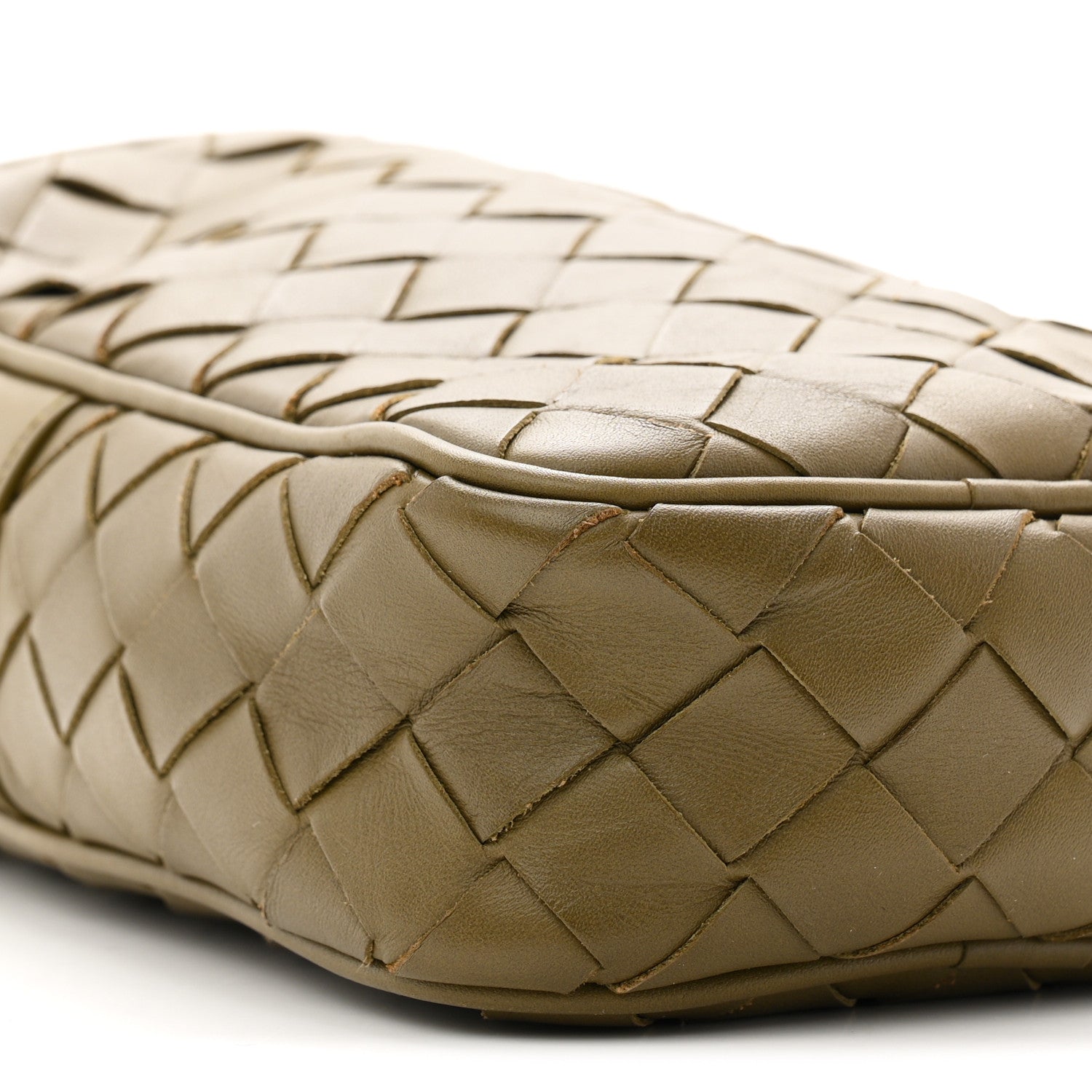 Bottega Veneta Calfskin Intrecciato Mini Cassette Phone Holder Crossbody Khaki 9 of 10