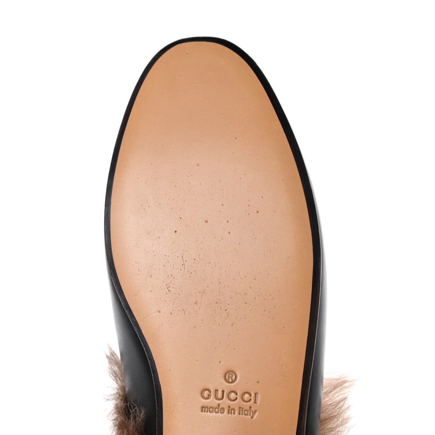 Calfskin Fur Womens Princetown Slippers 36 Black