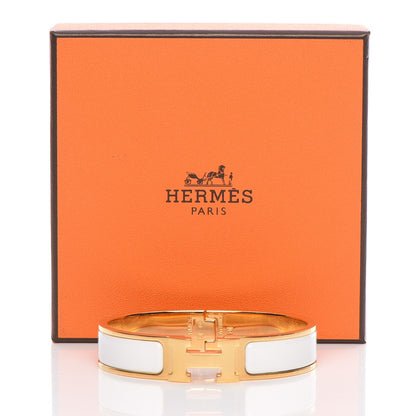 Hermes Enamel Narrow Clic Clac H Bracelet PM White 6 of 6