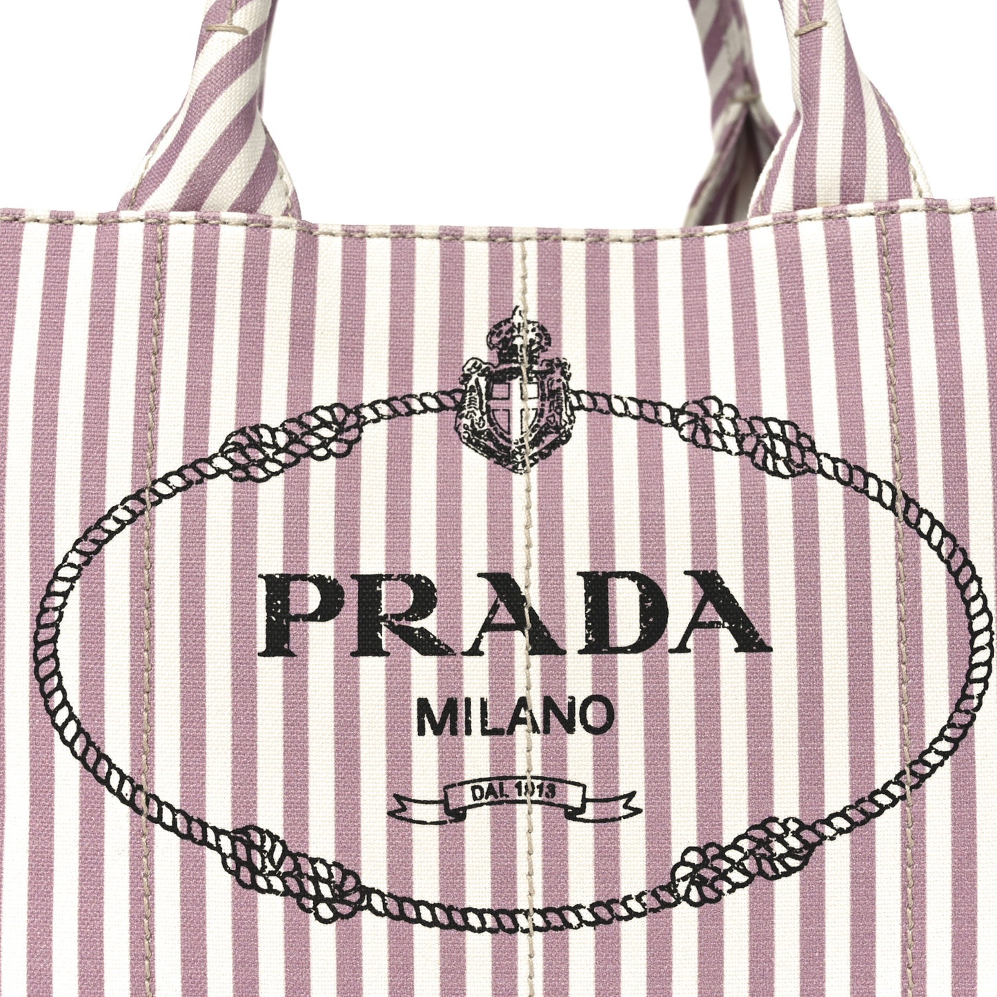 Canapa Striped Small Logo Tote Alabastro