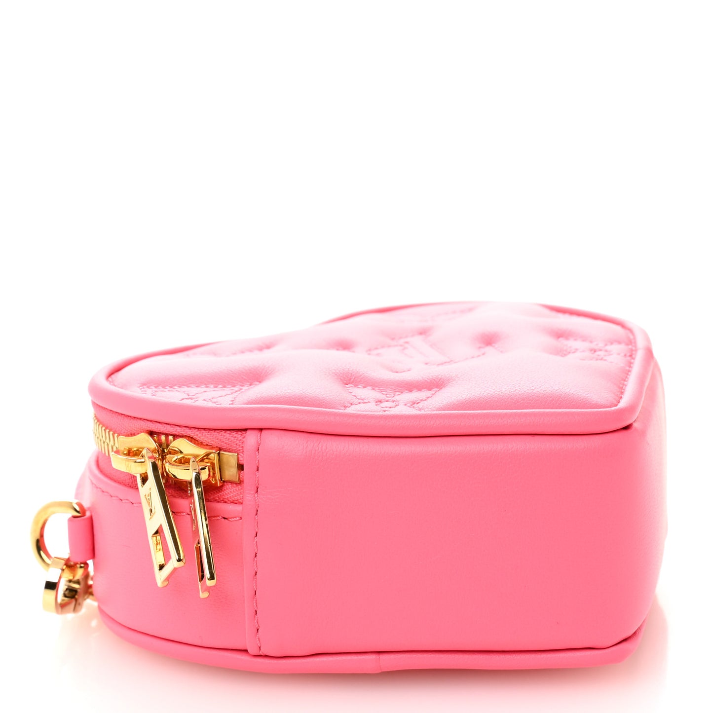Calfskin Embroidered Monogram Pop My Heart Bag Pouch Dragon Fruit Pink