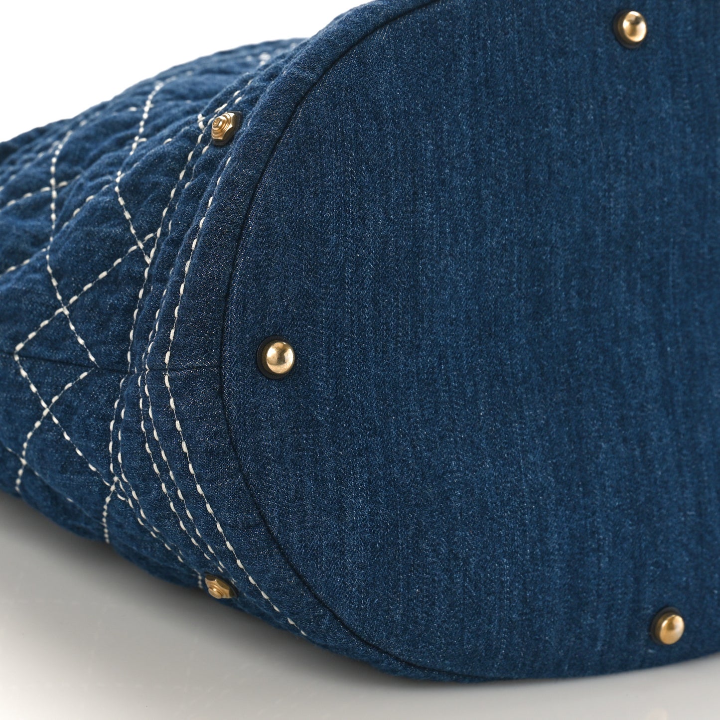 Denim Quilted CC Denim Trip Shoulder Bag Blue