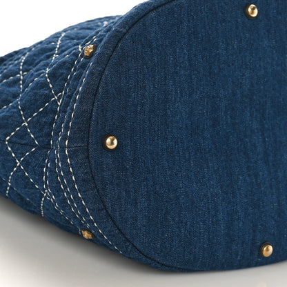 Chanel Denim Quilted CC Denim Trip Shoulder Bag Blue 8 of 9