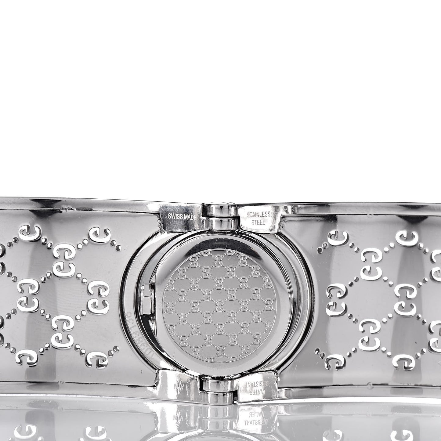 Stainless Steel Diamond Pave Bezel 23mm Twirl Quartz Watch Brown