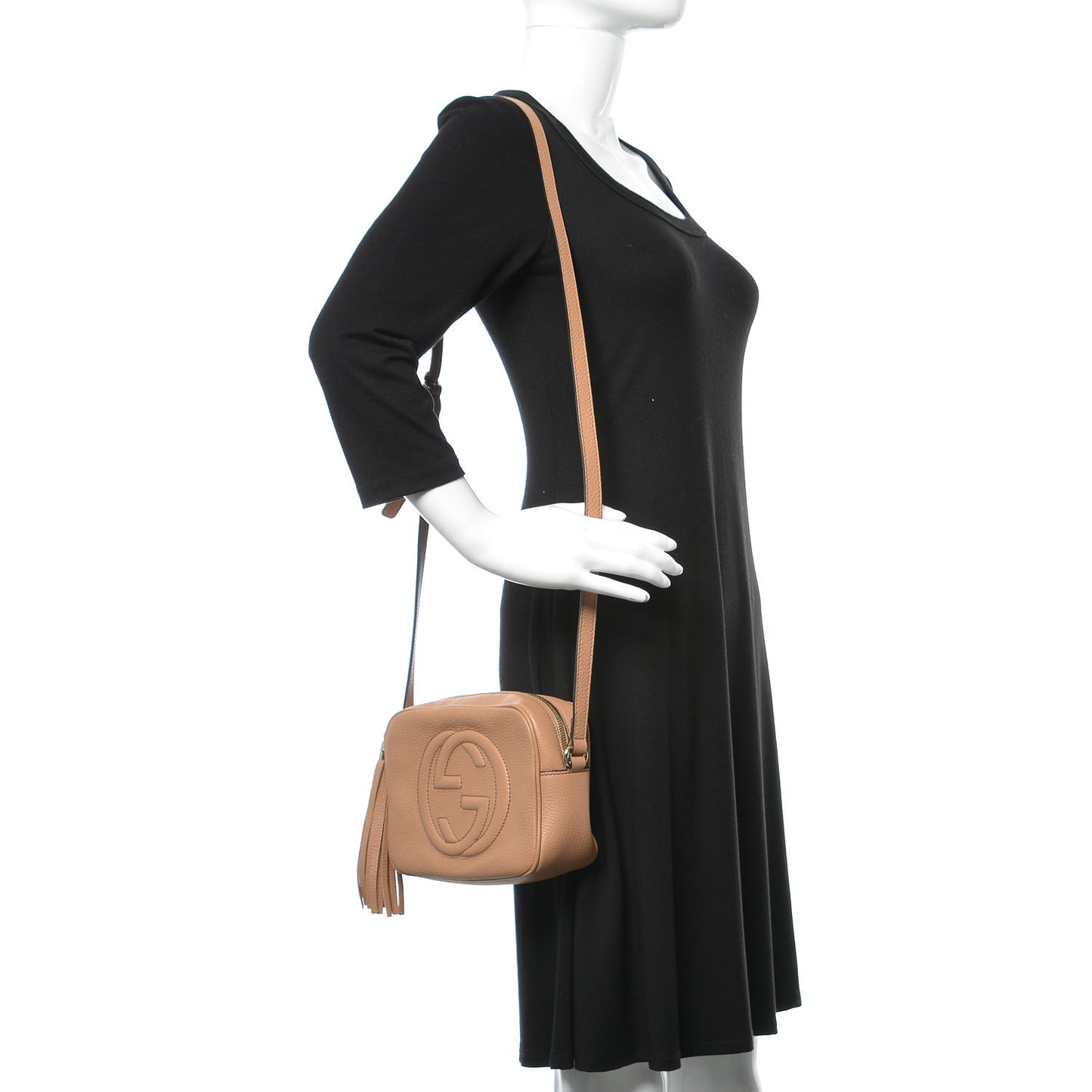 Pebbled Calfskin Small Soho Disco Bag Camelia