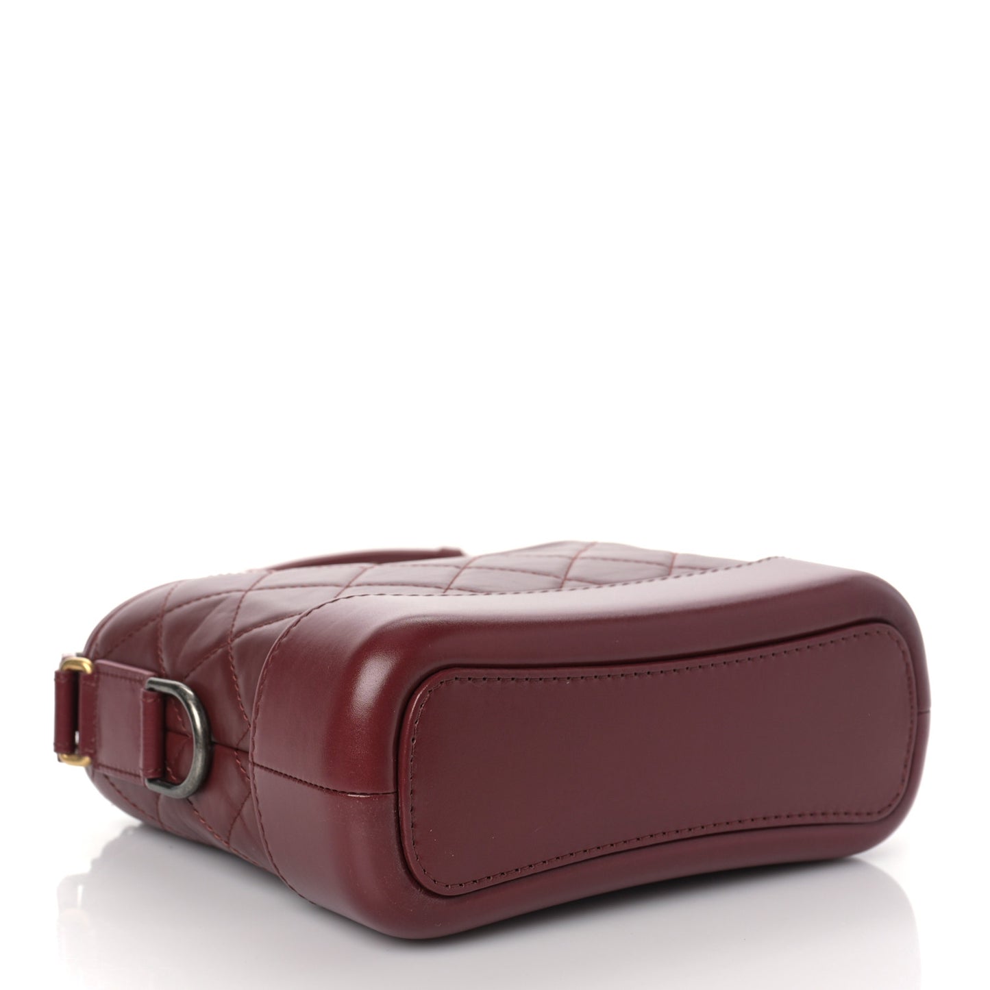 Aged Calfskin Quilted Small Gabrielle Hobo Burgundy