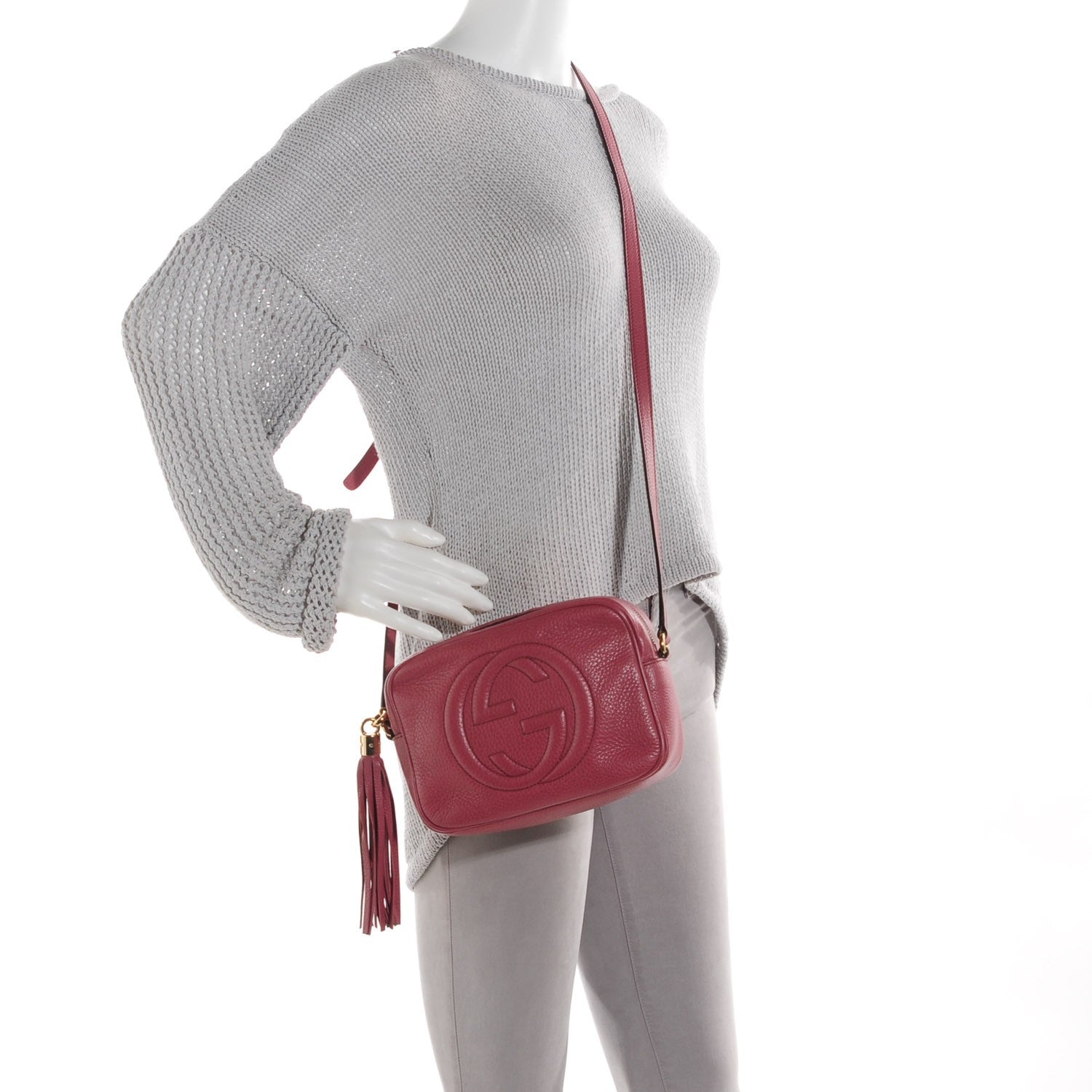 Gucci Pebbled Calfskin Small Soho Disco Bag Rose 2 of 7