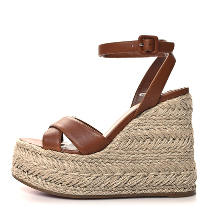Christian Louboutin Goatskin Super Mariza 130 Espadrille Sandals 37 Black 1 of 8